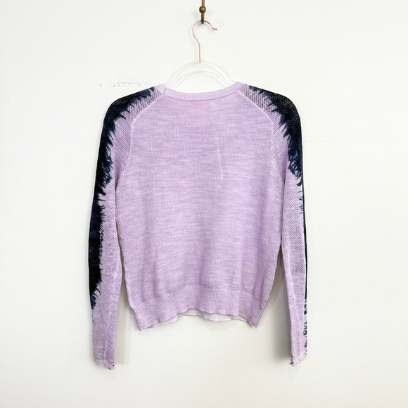 Lisa Todd Purple Knit Sweater Navy Tie-Dye Raglan Sleeves Size S - Picture 5 of 5